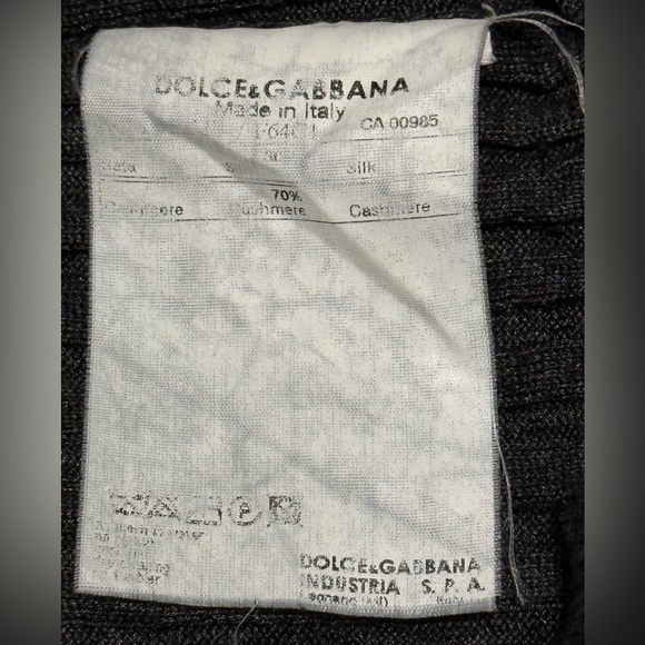 Dolce and Gabbana Women’s Ribbed Dark Gray Cardigan Cashmere/Silk Blend Size: 46 - Picture 9 of 12